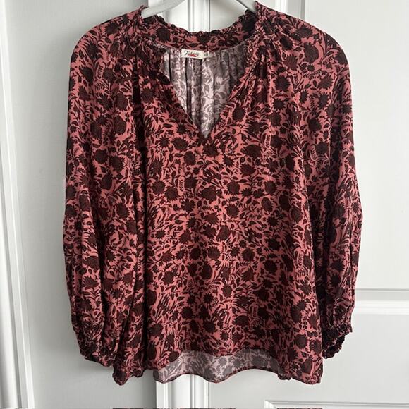 Faherty Portia Blouse 100% Viscose Small Montserrat Floral - Picture 3 of 10